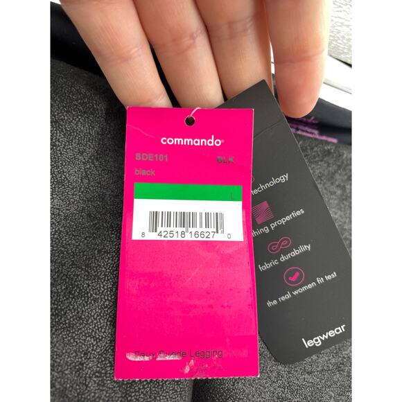 Commando Leggings Womens Large Faux Suede Ankle Black High Rise Stretch NWT - Picture 8 of 8